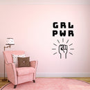 GRL PWR Girl Power - Inspirational Quotes Vinyl Wall Art Stickers - Bedroom Vinyl Wall Decals - Women's Motivation Quote Wall Art