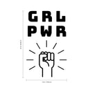 GRL PWR Girl Power - Inspirational Quotes Vinyl Wall Art Stickers - 23" x 14" - Bedroom Vinyl Wall Decals - Women’s Motivation Quote Wall Art Black 24" x 15" 3