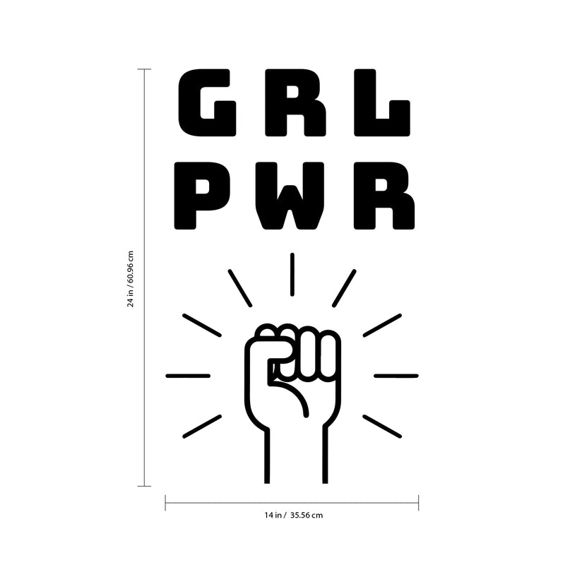 GRL PWR Girl Power - Inspirational Quotes Vinyl Wall Art Stickers - Bedroom Vinyl Wall Decals - Women's Motivation Quote Wall Art   3