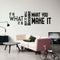 It Is What It Is But It Will Become What You Make It Motivational Quote - Modern Wall Art Decal - 16" x 47" - Decoration Vinyl Sticker - Life Quote Vinyl Decal - Gym Fitness Wall Vinyl Sticker Black 16" x 47" 2