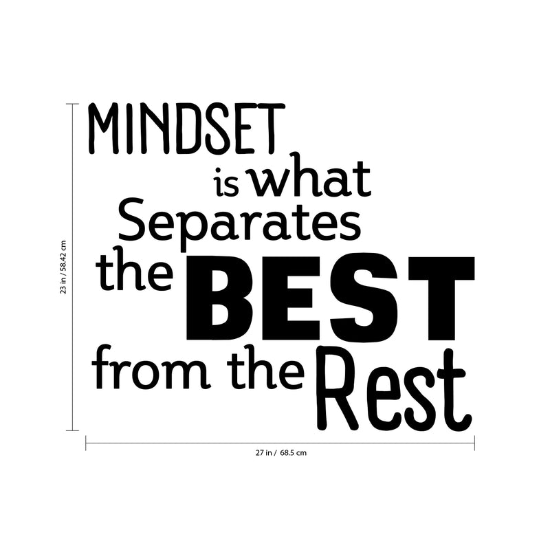 MINDSET is What Separates BEST from the REST - Inspirational Quotes Wall Art Vinyl Decal - Decoration Vinyl Stickers - Motivational Wall Art Decals - Home Office Room Vinyl Wall Decor   2