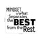 Mindset is What Separates Best from The Rest - Inspirational Quotes Wall Art Vinyl Decal - 23" x 27" Decoration Vinyl Stickers - Motivational Wall Art Decals - Home Office Room Vinyl Wall Decor Black 23" x 27" 2