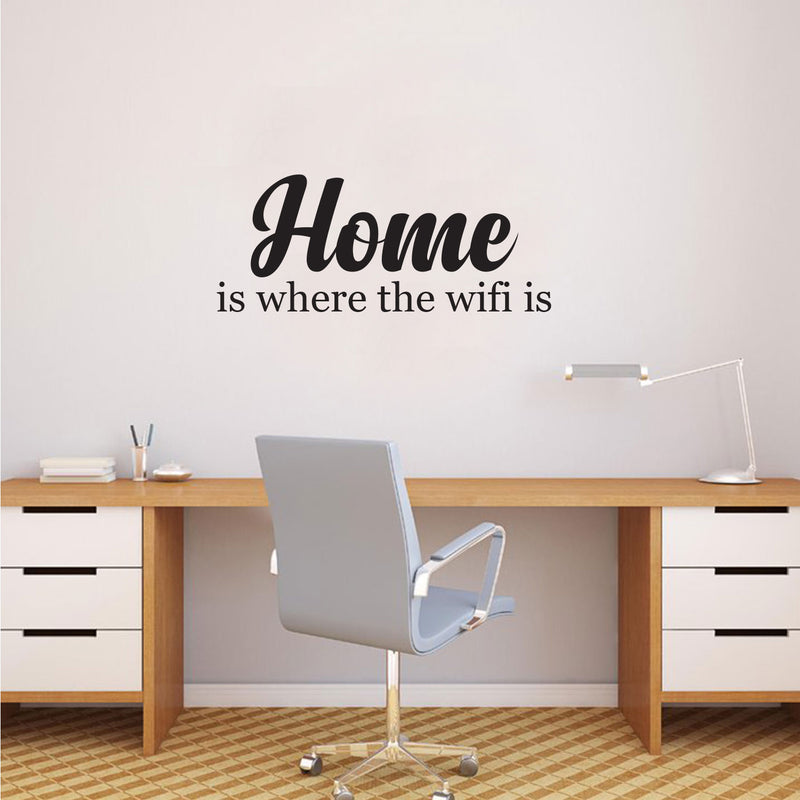 Pulse Vinyl Home is Where The WiFi is - Funny Quotes Wall Art Decal 10" x 23" Home Decoration Wall Art - Bedroom Living Room Wall Decor Black 10" x 23" 2