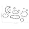 Clouds; Moon & Stars - Set 12 Vinyl Wall Art Decals - Bedroom Vinyl Wall Decor Stickers - Dorm Room Vinyl Decal Wall Decor - Kids Room Vinyl Wall Decals - Cloudy Sky Pattern Vinyl   3