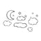 Clouds; Moon & Stars - Set 12 Vinyl Wall Art Decals - Bedroom Vinyl Wall Decor Stickers - Dorm Room Vinyl Decal Wall Decor - Kids Room Vinyl Wall Decals - Cloudy Sky Pattern Vinyl   4