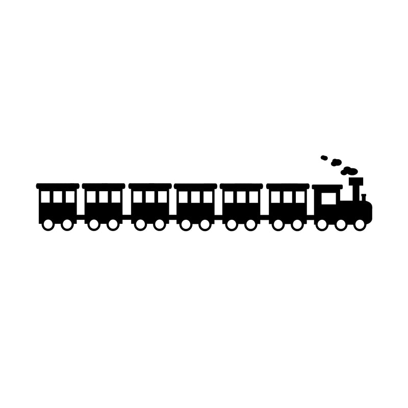 Choo Choo Train - Vinyl Wall Art Sticker Decals - 9" x 40" - Cute Wall Art Decals for Little Girls and Boys Bedroom - Nursery Room Wall Art Decor Black 9" x 40" 4