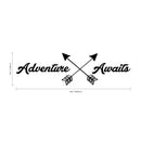 Adventure Awaits Lettering - Inspirational Life Quotes - Wall Art Decal - 11" x 39" Decoration Vinyl Sticker - Apartment Bedroom Living Room Vacations Travel Peel Off Stickers (11" x 39"; Black) Black 11" x 39" 3