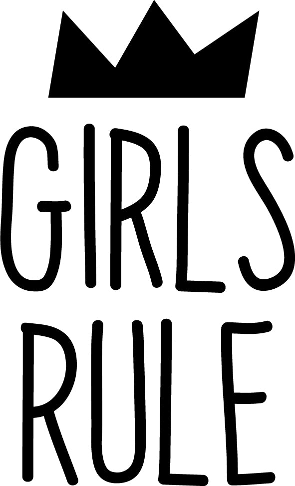 Cute Wall Decal for Girls Bedroom - Girls Rule - 28" x 17" - Vinyl Art Decals for Baby Nursery Room Wall Decor - Toddler Girl Bedroom Vinyl Stickers Decoration Black 28" x 17" 4