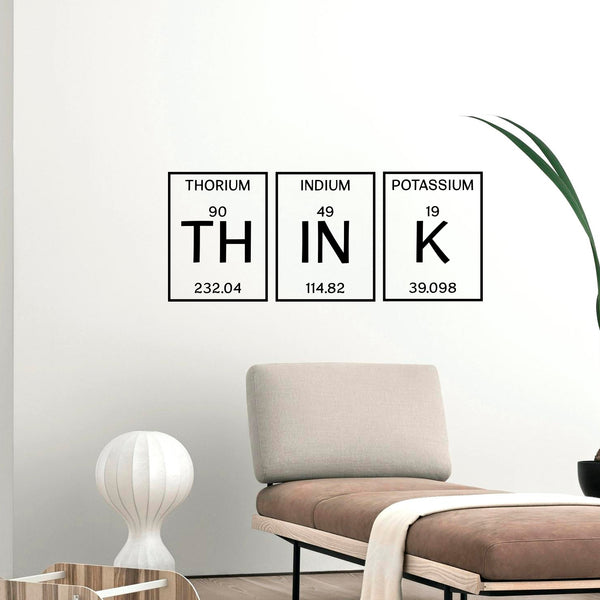 Periodic Table of Elements Wall Art Vinyl Decal - GENIUS - Inspirational Wall Art Decor - Scientfic Educational Sticker Decals