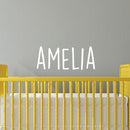 Vinyl Wall Art Decal Girls Custom Name - ’Amelia’ Custom Text Name - 12" x 33" - Girls Bedroom Vinyl Wall Decals - Cute Wall Art Decals for Baby Girl Nursery Room Decor (12" x 33"; White Text) White 12" x 33"