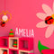 Vinyl Wall Art Decal Girls Custom Name - ’Amelia’ Custom Text Name - 12" x 33" - Girls Bedroom Vinyl Wall Decals - Cute Wall Art Decals for Baby Girl Nursery Room Decor (12" x 33"; White Text) White 12" x 33" 2