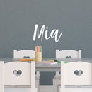 Vinyl Wall Art Decal Girls Custom Name - ’MIA’ Custom Text Name - 12" x 19" - Girls Bedroom Vinyl Wall Decals - Cute Wall Art Decals for Baby Girl Nursery Room Decor (12" x 19"; White Cursive) White 12" x 23"