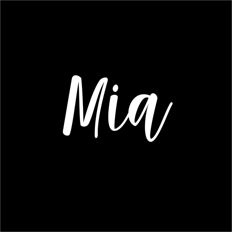 Vinyl Wall Art Decal Girls Custom Name - ’MIA’ Custom Text Name - 12" x 19" - Girls Bedroom Vinyl Wall Decals - Cute Wall Art Decals for Baby Girl Nursery Room Decor (12" x 19"; White Cursive) White 12" x 23" 4