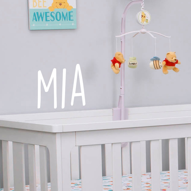 Vinyl Wall Art Decal Girls Custom Name - 'MIA' Custom Text Name - Girls Bedroom Vinyl Wall Decals - Cute Wall Art Decals for Baby Girl Nursery Room Decor   5