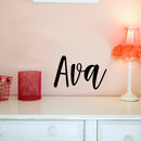 Vinyl Wall Art Decal Girls Custom Name - ’AVA’ Custom Text Name - Girls Bedroom Vinyl Wall Decals - Cute Wall Art Decals for Baby Girl Nursery Room Decor (12" x 19"; Black Text)