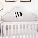 Vinyl Wall Art Decal Girls Custom Name - 'AVA' Custom Text Name - Girls Bedroom Vinyl Wall Decals - Cute Wall Art Decals for Baby Girl Nursery Room Decor