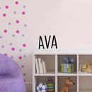 Vinyl Wall Art Decal Girls Custom Name - 'AVA' Custom Text Name - Girls Bedroom Vinyl Wall Decals - Cute Wall Art Decals for Baby Girl Nursery Room Decor   2