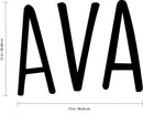 Vinyl Wall Art Decal Girls Custom Name - 'AVA' Custom Text Name - Girls Bedroom Vinyl Wall Decals - Cute Wall Art Decals for Baby Girl Nursery Room Decor   3