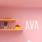 Vinyl Wall Art Decal Girls Custom Name - ’AVA’ Custom Text Name - 12" x 19" - Girls Bedroom Vinyl Wall Decals - Cute Wall Art Decals for Baby Girl Nursery Room Decor (12" x 19"; White Text) White 12" x 19"