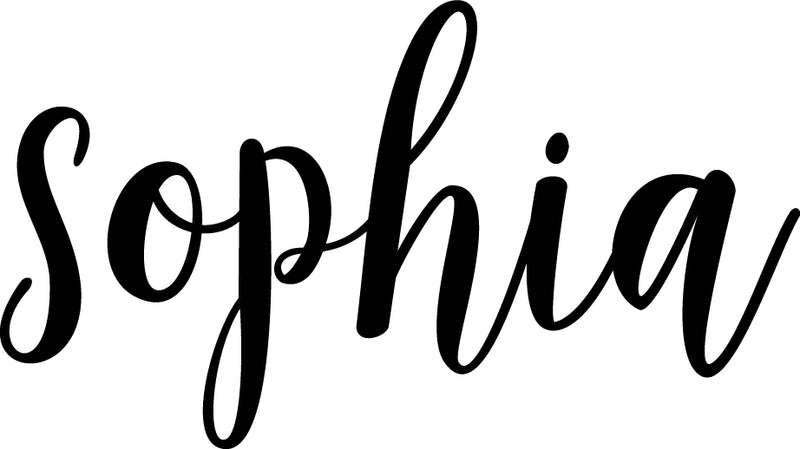 Vinyl Wall Art Decal Girls Custom Name - ’Sophia’ Custom Text Name - 12" x 26" - Girls Bedroom Vinyl Wall Decals - Cute Wall Art Decals for Baby Girl Nursery Room Decor (12" x 26"; Black Cursive) Black 12" x 26"