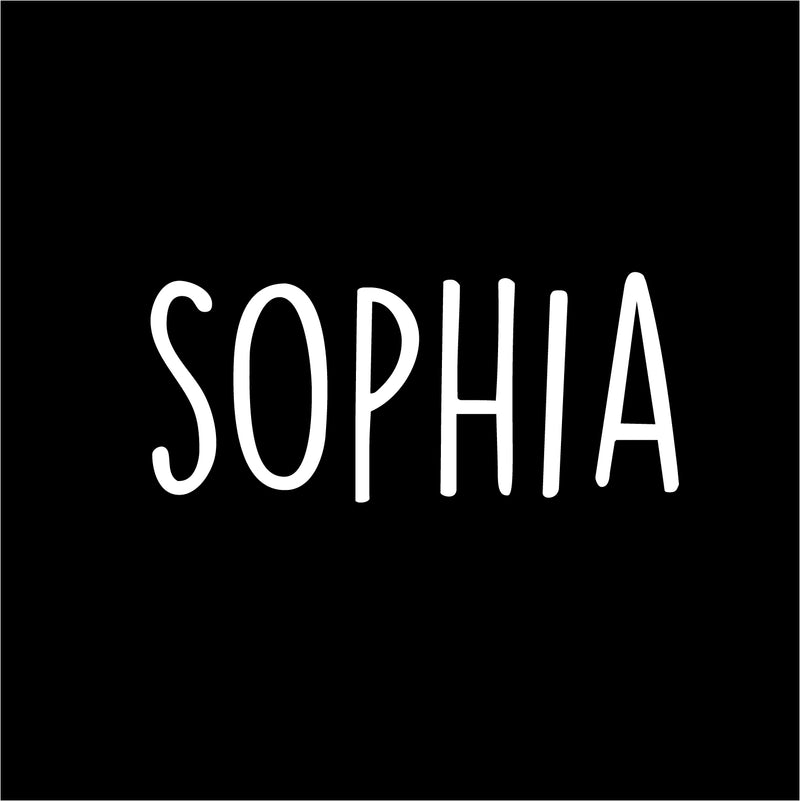 Vinyl Wall Art Decal Girls Custom Name - ’Sophia’ Custom Text Name - 12" x 30" - Girls Bedroom Vinyl Wall Decals - Cute Wall Art Decals for Baby Girl Nursery Room Decor (12" x 30"; White Text) White 12" x 30" 4