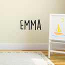 Vinyl Wall Art Decal Girls Custom Name - ’Emma’ Custom Text Name - 12" x 26" - Girls Bedroom Vinyl Wall Decals - Cute Wall Art Decals for Baby Girl Nursery Room Decor (12" x 26"; Black Text) Black 12" x 26" 2