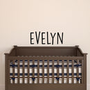 Vinyl Wall Art Decal Girls Custom Name - ’Evelyn’ Custom Text Name- 12" x 30" - Girls Bedroom Vinyl Wall Decals - Cute Wall Art Decals for Baby Girl Nursery Room Decor (12" x 30"; Black Text) Black 12" x 30"