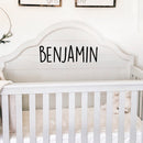 Vinyl Wall Art Decal Boys Custom Name - ’Benjamin’ Custom Text Name- 10" x 34" - Little Boys Bedroom Vinyl Wall Decals - Cute Wall Art for Baby Boy Nursery Room Decor (10" x 34"; Black Text) Black 10" x 34"