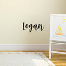 Vinyl Wall Art Decal Boys Custom Name - 'LOGAN' Custom Cursive Name- Little Boys Bedroom Vinyl Wall Decals - Cute Wall Art Decals for Baby Boy Nursery Room Decor   2