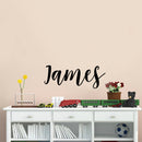 Vinyl Wall Art Decal Boys Custom Name - ’James’ Custom Text Name - 12" x 34" - Little Boys Bedroom Vinyl Wall Decals - Cute Wall Art Decals for Baby Boy Nursery Room Decor (12" x 34"; Black Cursive) Black 12" x 34" 2