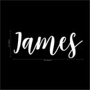 Vinyl Wall Art Decal Boys Custom Name - ’James’ Custom Text Name - 12" x 34" - Little Boys Bedroom Vinyl Wall Decals - Cute Wall Art Decals for Baby Boy Nursery Room Decor (12" x 34"; White Cursive) White 12" x 34" 3