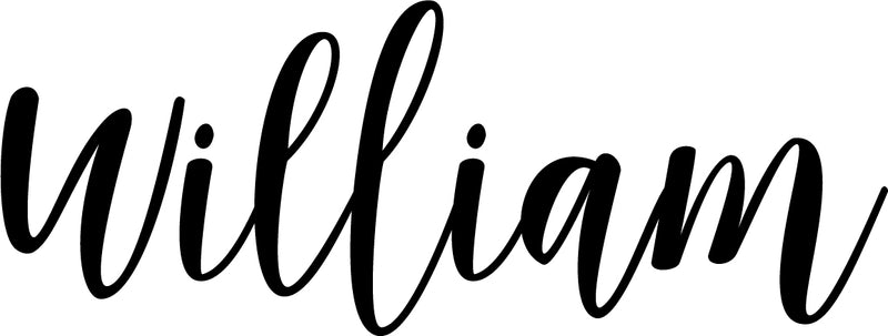 Vinyl Wall Art Decal Boys Custom Name - ’WILLIAM’ Custom Text Name - Little Boys Bedroom Vinyl Wall Decals - Cute Wall Art Decals for Baby Boy Nursery Room Decor (12" x 32"; Black Cursive)   4