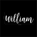 Vinyl Wall Art Decal Boys Custom Name - ’WILLIAM’ Custom Text Name - 12" x 32" - Little Boys Bedroom Vinyl Wall Decals - Cute Wall Art Decals for Baby Boy Nursery Room Decor (12" x 32"; White Cursive) White 12" x 32"