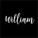 Vinyl Wall Art Decal Boys Custom Name - ’WILLIAM’ Custom Text Name - 12" x 32" - Little Boys Bedroom Vinyl Wall Decals - Cute Wall Art Decals for Baby Boy Nursery Room Decor (12" x 32"; White Cursive) White 12" x 32" 4