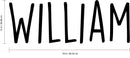 Vinyl Wall Art Decal Boys Custom Name - ’William’ Custom Text Name - 12" x 34" - Little Boys Bedroom Vinyl Wall Decals - Cute Wall Art Decals for Baby Boy Nursery Room Decor (12" x 34"; Black Text) Black 12" x 34" 3