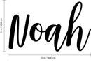 Vinyl Wall Art Decal Boys Custom Name - ’NOAH’ Custom Text Name - 12" x 23" - Little Boys Bedroom Vinyl Wall Decals - Cute Wall Art Decals for Baby Boy Nursery Room Decor (12" x 23"; Black Cursive) Black 12" x 23"