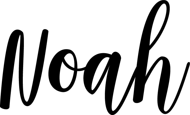 Vinyl Wall Art Decal Boys Custom Name - ’NOAH’ Custom Text Name - Little Boys Bedroom Vinyl Wall Decals - Cute Wall Art Decals for Baby Boy Nursery Room Decor (12" x 23"; Black Cursive)   4