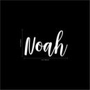 Vinyl Wall Art Decal Boys Custom Name - ’NOAH’ Custom Text Name - 12" x 23" - Little Boys Bedroom Vinyl Wall Decals - Cute Wall Art Decals for Baby Boy Nursery Room Decor (12" x 23"; White Cursive) White 12" x 23"