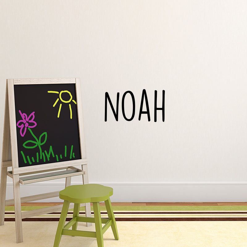 Vinyl Wall Art Decal Boys Custom Name - 'NOAH' Custom Text Name - Little Boys Bedroom Vinyl Wall Decals - Cute Wall Art Decals for Baby Boy Nursery Room Decor   2