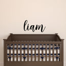 Vinyl Wall Art Decal Boys Custom Name - ’Liam’ Custom Text Name- 12" x 25" - Little Boys Bedroom Vinyl Wall Decals - Cute Wall Art Decals for Baby Boy Nursery Room Decor (12" x 25"; Black Cursive) Black 12" x 25"