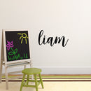 Vinyl Wall Art Decal Boys Custom Name - ’Liam’ Custom Text Name- 12" x 25" - Little Boys Bedroom Vinyl Wall Decals - Cute Wall Art Decals for Baby Boy Nursery Room Decor (12" x 25"; Black Cursive) Black 12" x 25" 2