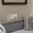 Vinyl Wall Art Decal Boys Custom Name - ’Liam’ Custom Text Name- 12" x 23" - Little Boys Bedroom Vinyl Wall Decals - Cute Wall Art Decals for Baby Boy Nursery Room Decor (12" x 23"; White Text) White 12" x 23" 2