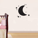 Vinyl Wall Art Decal - Moon and Stars - Unisex Room Moon And Stars Vinyl Wall Decals - Nursery Peel Off Stickers Decor - Children's Room Moon and Stars Sticker Decal   2