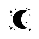 Vinyl Wall Art Decal - Moon and Stars - Unisex Room Moon And Stars Vinyl Wall Decals - Nursery Peel Off Stickers Decor - Children's Room Moon and Stars Sticker Decal   4