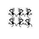 Set of 6 Vinyl Wall Art Decals - Monkeys - 4" x 5" Each - Bedroom Wall Art Vinyl Stickers - Unisex Nursery Animal Theme Decal - Kids Room Vinyl Wall Stickers Black 4" x 5" 4