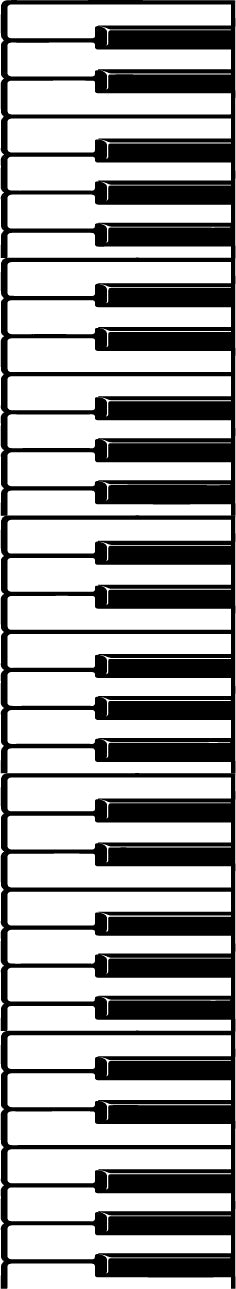 Vinyl Wall Art Decal - Piano Keys Design - 4Decoration Vinyl Sticker - Unisex Musician Wall Art Decal - Modern Music Instrument Decal - Indoor Outdoor Stencil Adhesive (44" x 8"; Black)