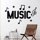 Vinyl Wall Art Decal - Music and Musical Notations - 23" x 38" Decoration Vinyl Sticker - Unisex Musician Wall Art Decal - Music Notations Decal - Stencil Adhesive (23" x 38"; Black) Black 23" x 38"