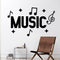 Vinyl Wall Art Decal - Music and Musical Notations - Decoration Vinyl Sticker - Unisex Musician Wall Art Decal - Music Notations Decal - Stencil Adhesive (23" x 38"; White)