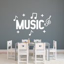 Vinyl Wall Art Decal - Music and Musical Notations - 23" x 38" Decoration Vinyl Sticker - Unisex Musician Wall Art Decal - Music Notations Decal - Stencil Adhesive (23" x 38"; White) White 23" x 38" 4