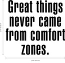 Vinyl Art Wall Decal - Great Things Never Came From Comfort Zones - Motivational Life Quotes - House Office Wall Decoration - Positive Thinking - Good Vibes Stencil Letters Adhesives   4